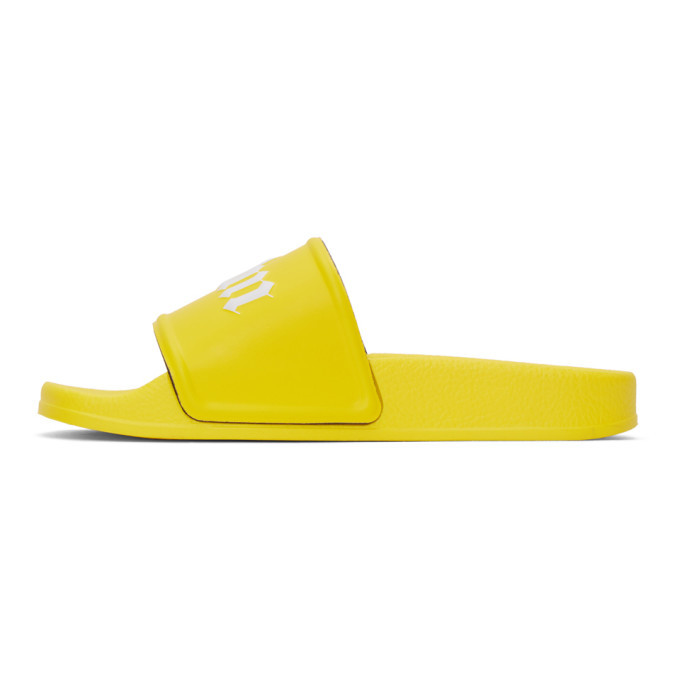 Palm Angels Yellow Logo Slides Palm Angels