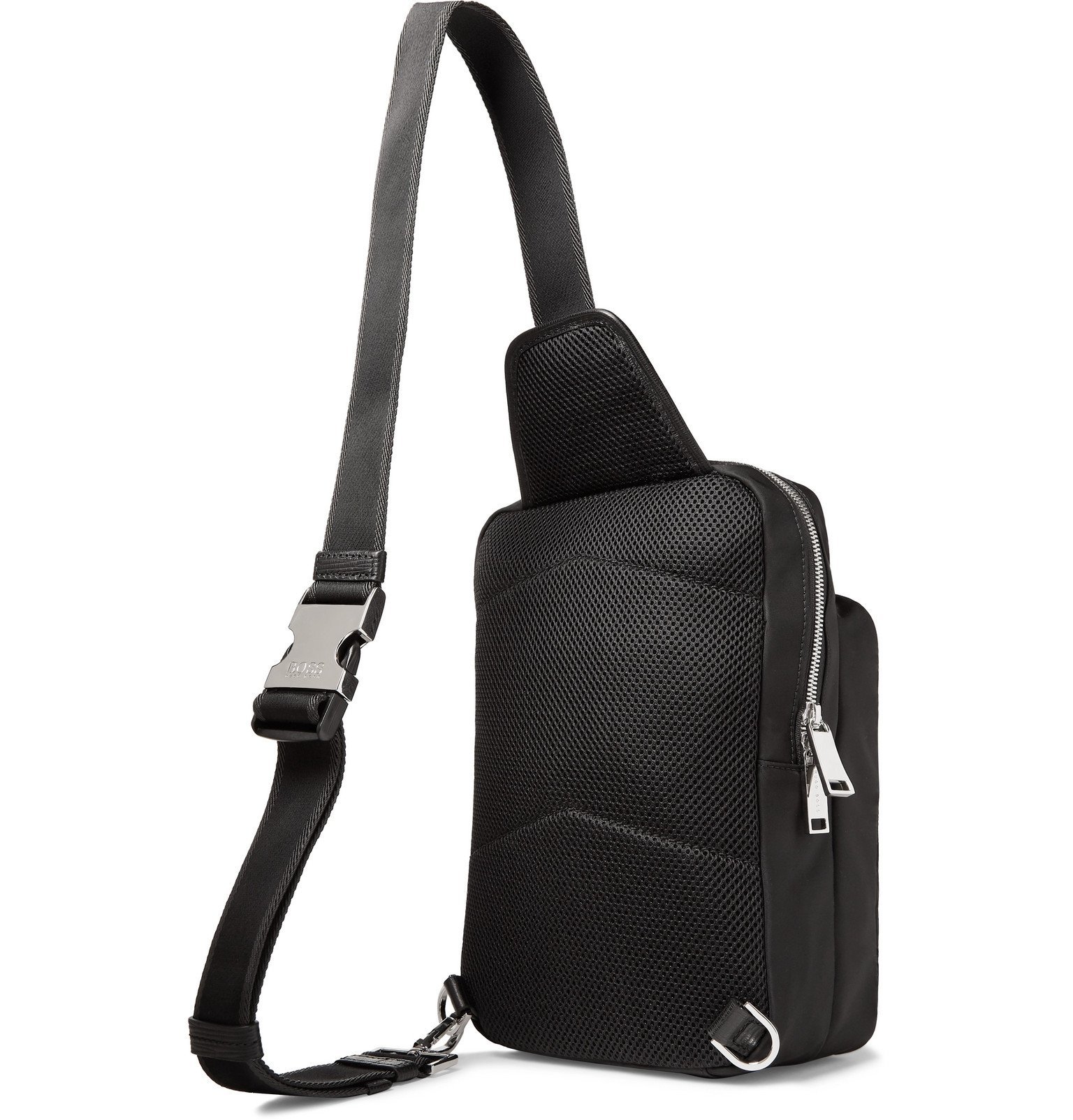 Hugo Boss Meridian LeatherTrimmed Shell Backpack Black Hugo Boss