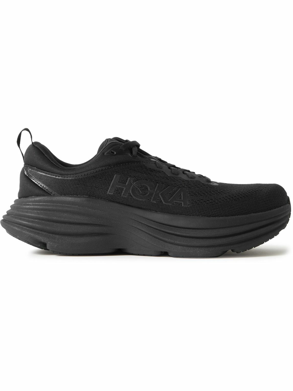 Hoka One One - M Bondi 8 Rubber-Trimmed Mesh Running Sneakers - Black ...