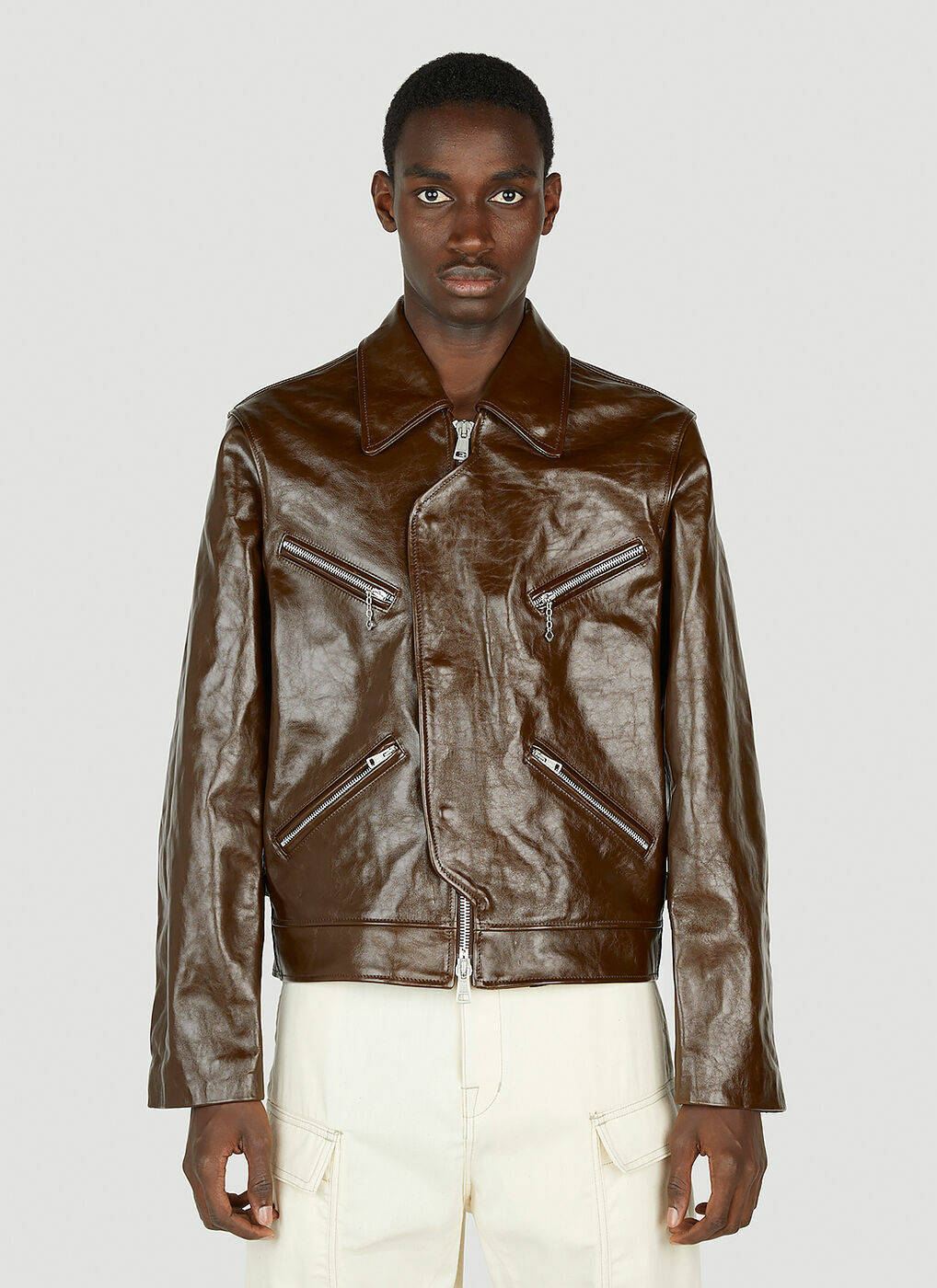 Our Legacy - Demon Leather Jacket in Brown Our Legacy