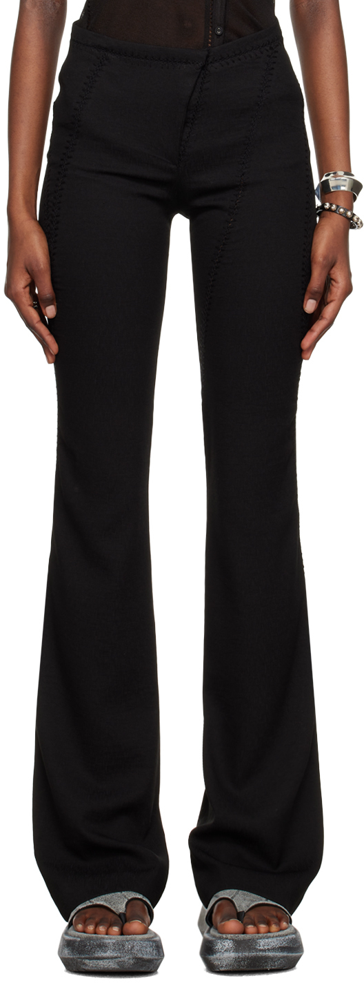 Hyein Seo Black Cross Stitch Trousers Hyein Seo