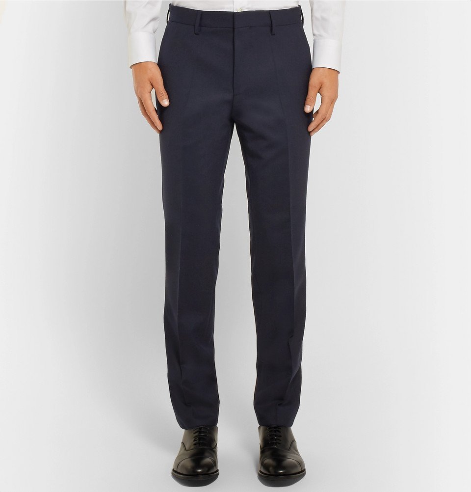 Hugo Boss Genesis SlimFit Virgin WoolFlannel Trousers Men Navy Hugo Boss