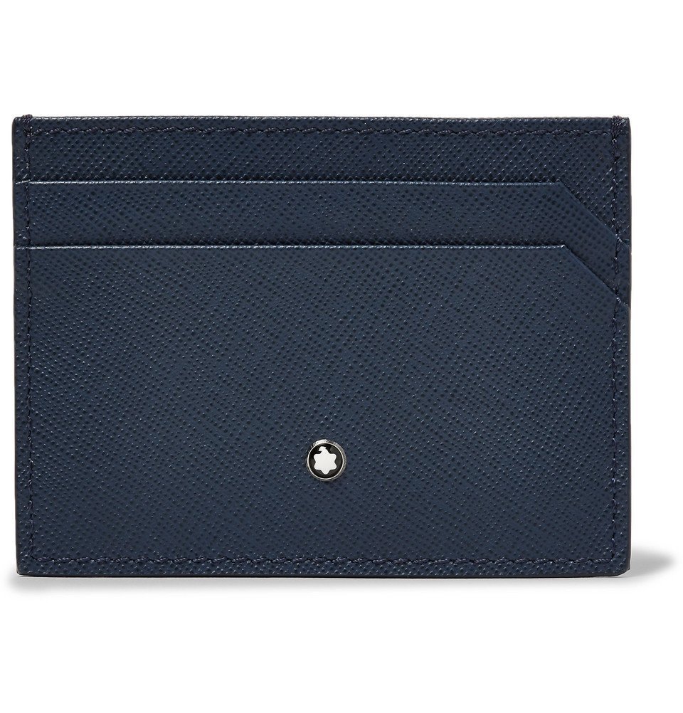 Montblanc - Sartorial Two-Tone Cross-Grain Leather Cardholder - Navy ...
