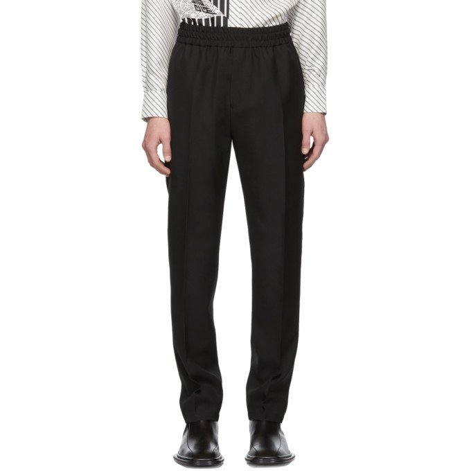 Givenchy Black Wool Vertical Logo Jogger Trousers Givenchy