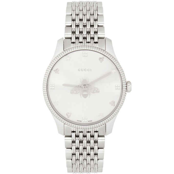 Gucci Silver G-Timeless Bee Watch Gucci