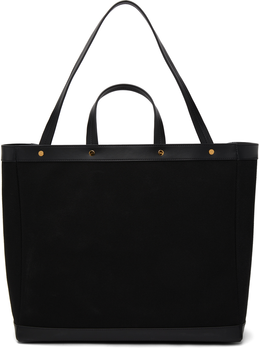 TOM FORD Black Medium T Screw Shopping Tote TOM FORD