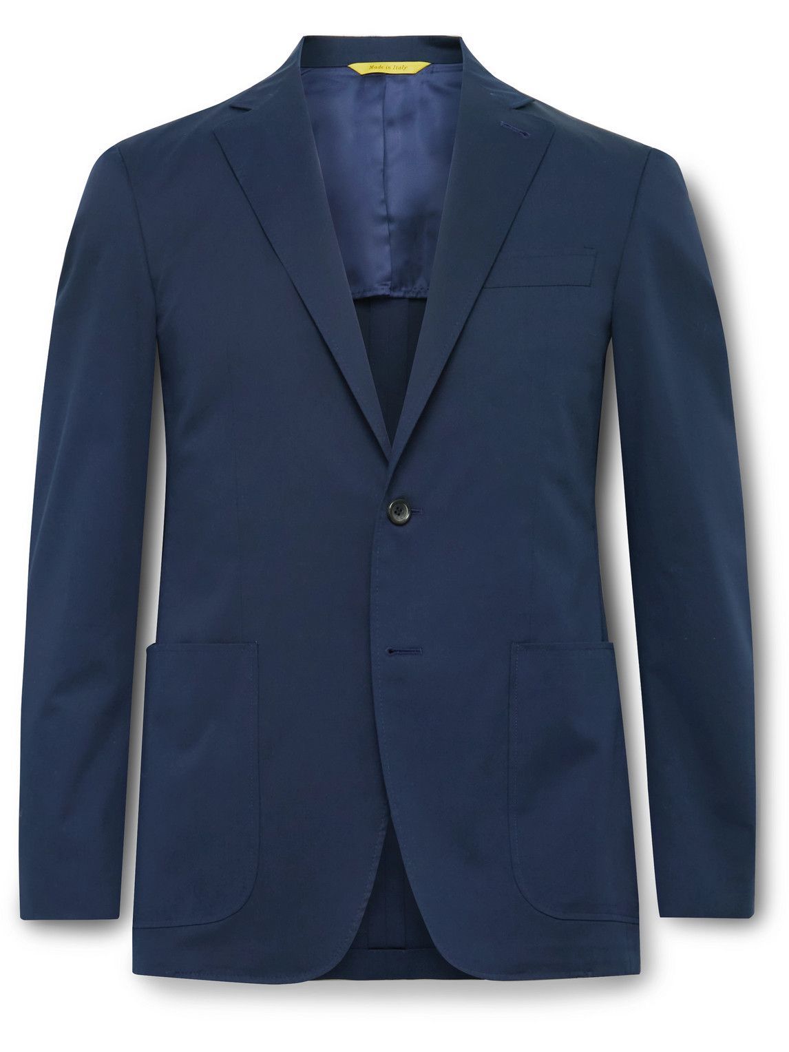 Canali Kei SlimFit CottonBlend Twill Suit Jacket Blue Canali