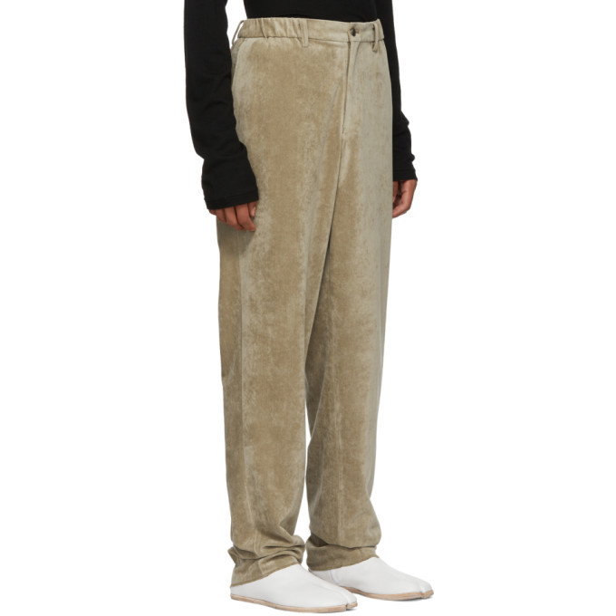 Issey Miyake Men Beige Velour Trousers 