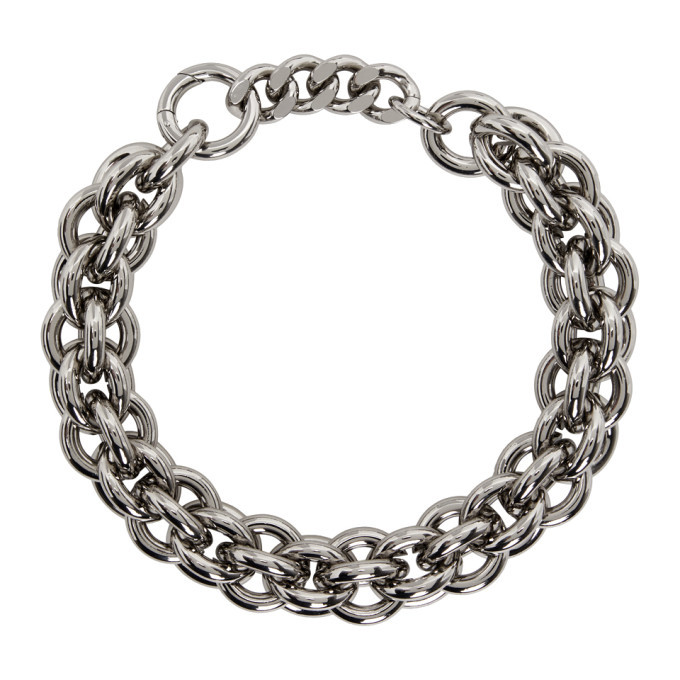 1017 ALYX 9SM Silver Leather Details Chunky Chain Necklace