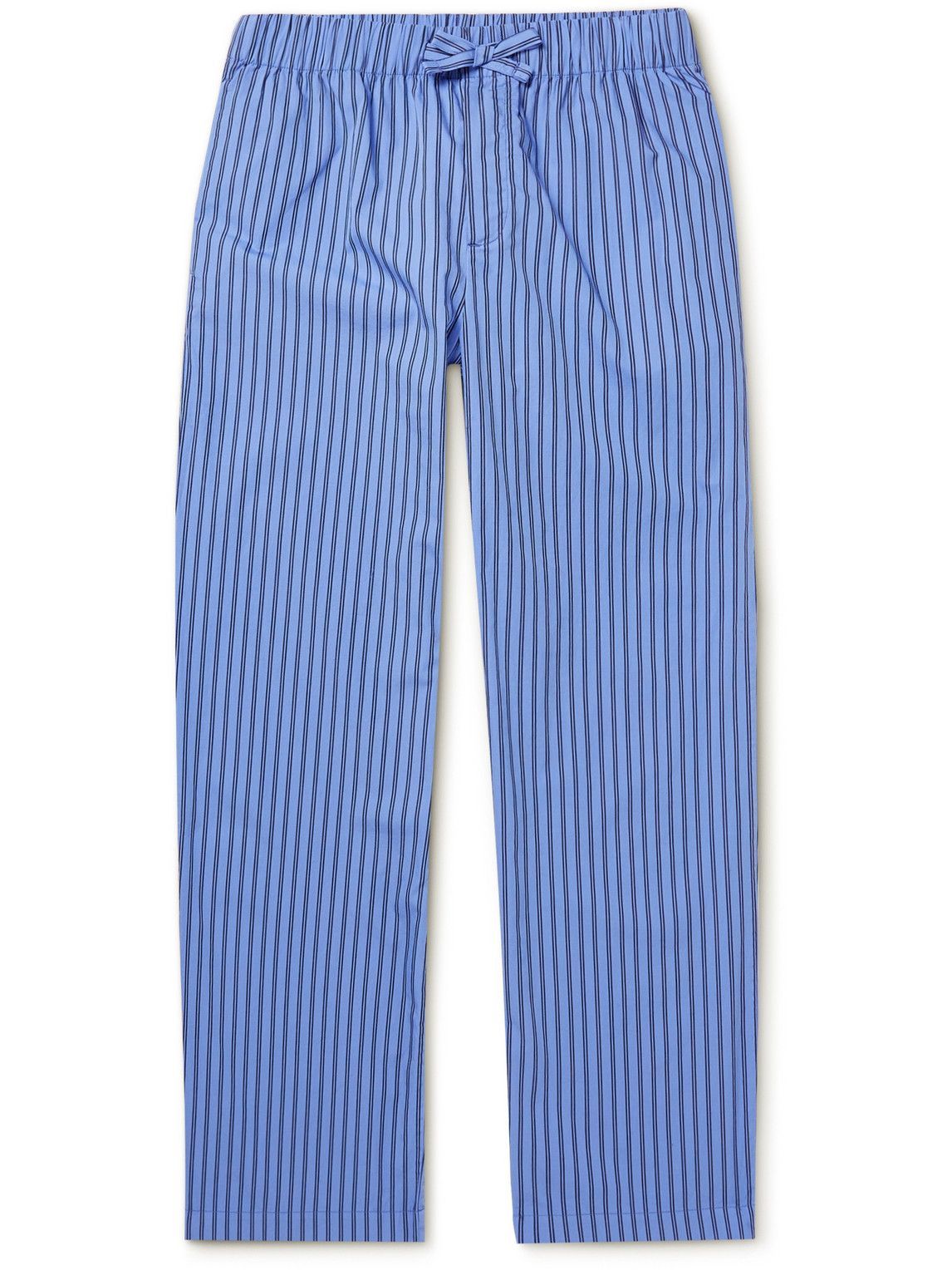 TEKLA - Striped Organic Cotton-Poplin Pyjama Trousers - Blue Tekla Fabrics