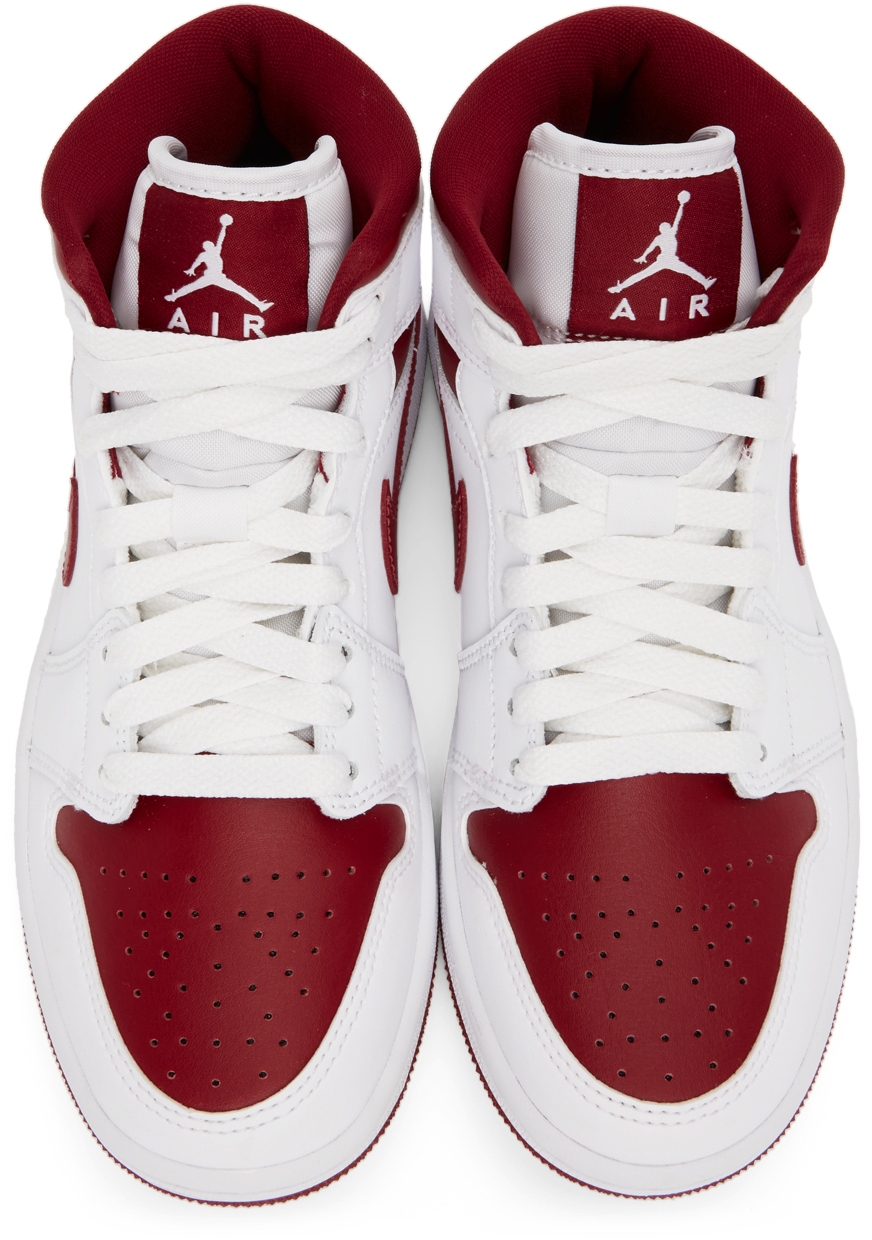 mens white and red jordans