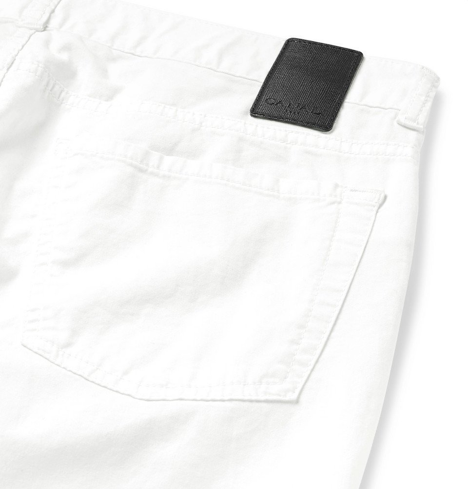Canali - Cotton-Blend Twill Trousers - White Canali