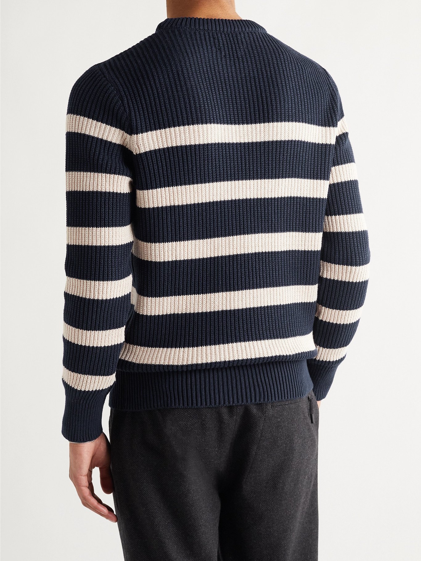 OLIVER SPENCER - Blenheim Striped Wool Sweater - Blue