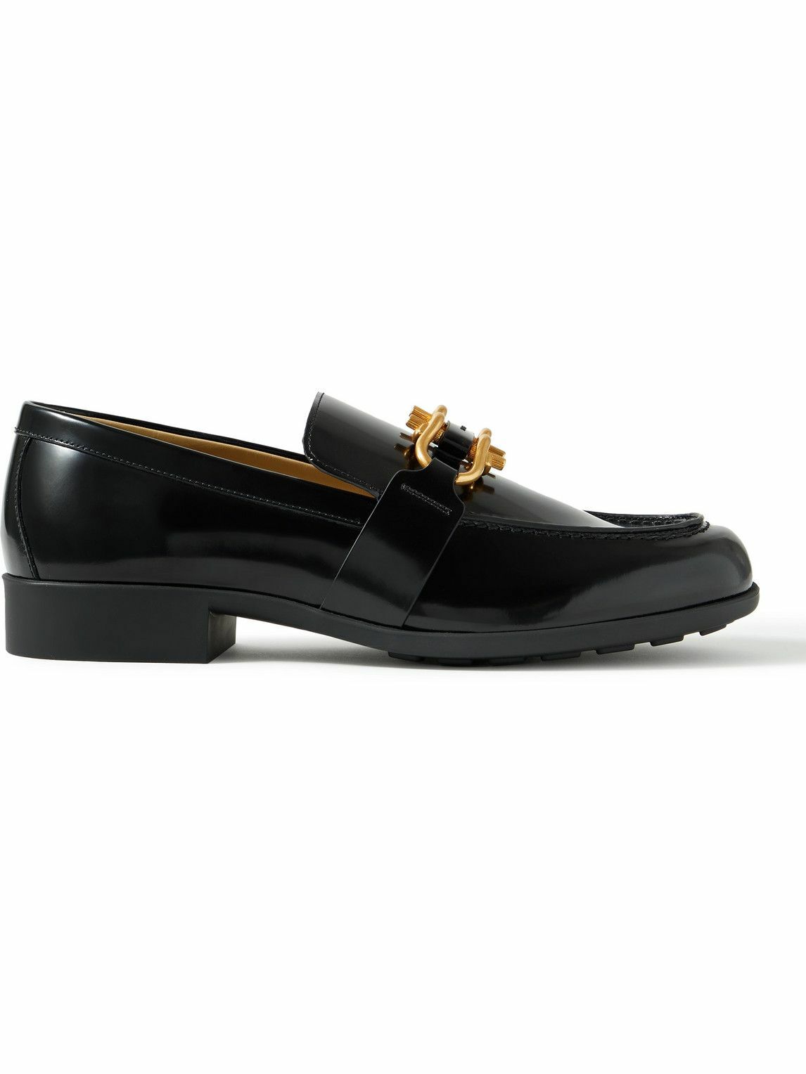 Photo: Bottega Veneta - Monsieur Embellished Patent-Leather Loafers - Black
