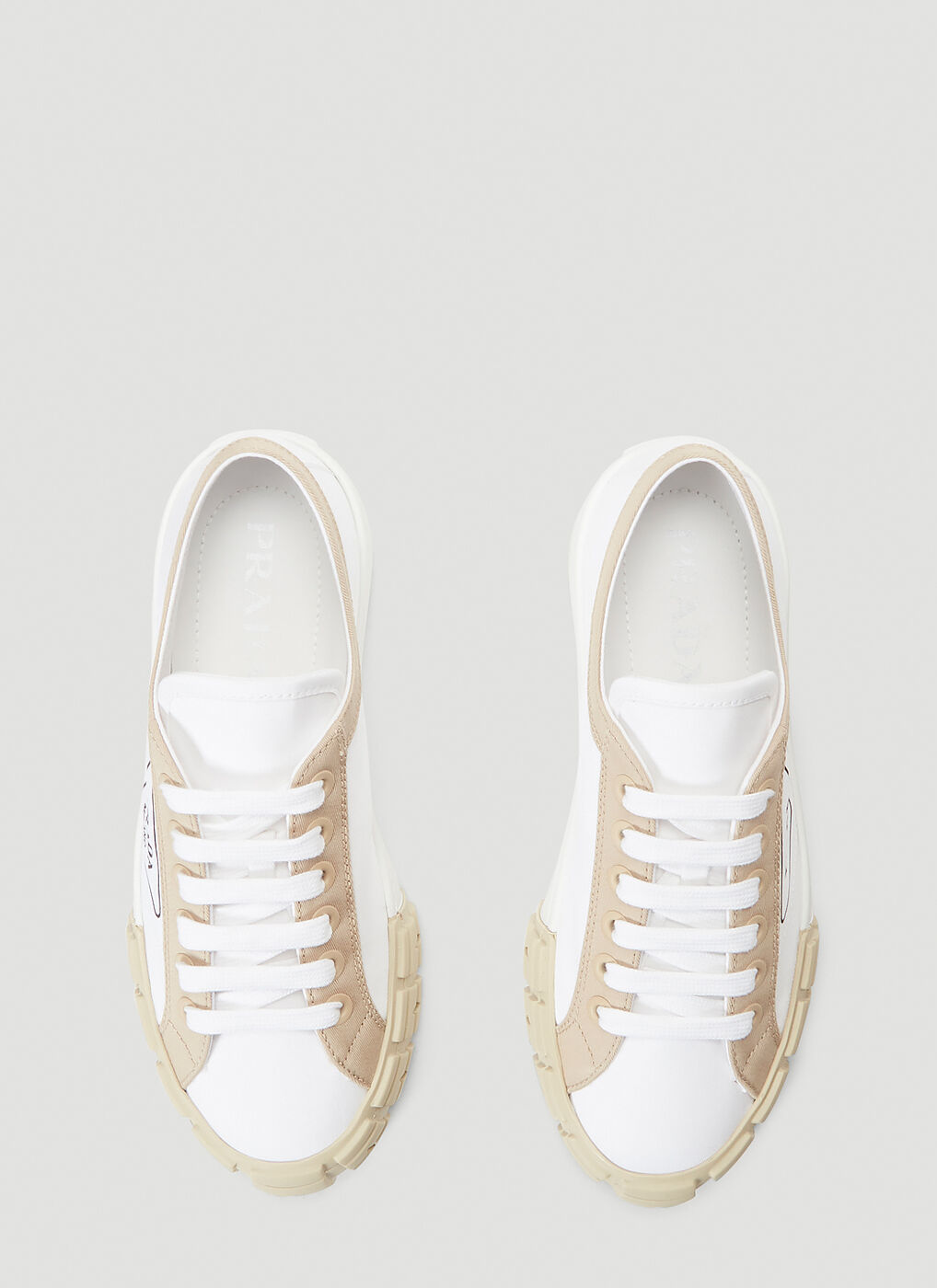 Canvas Sneakers in White Prada