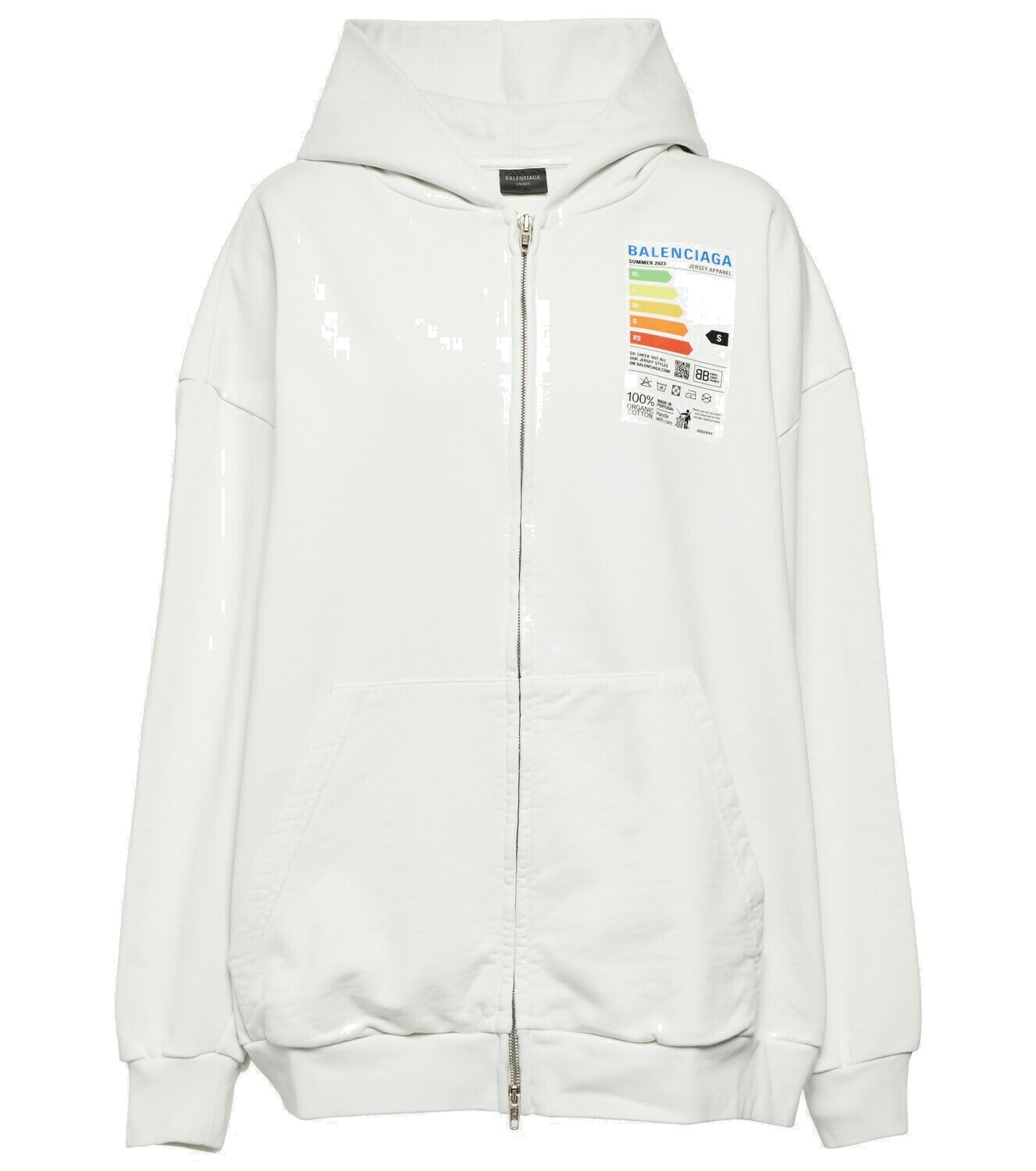 Balenciaga - Label cotton fleece hoodie Balenciaga