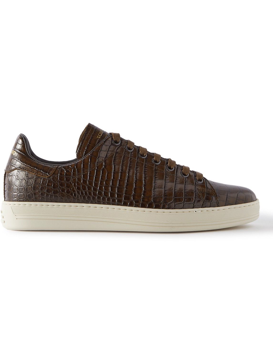 TOM FORD - Warwick Croc-Effect Leather Sneakers - Brown TOM FORD