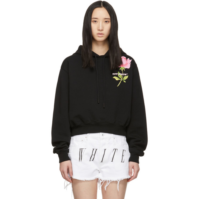 off white black flower hoodie