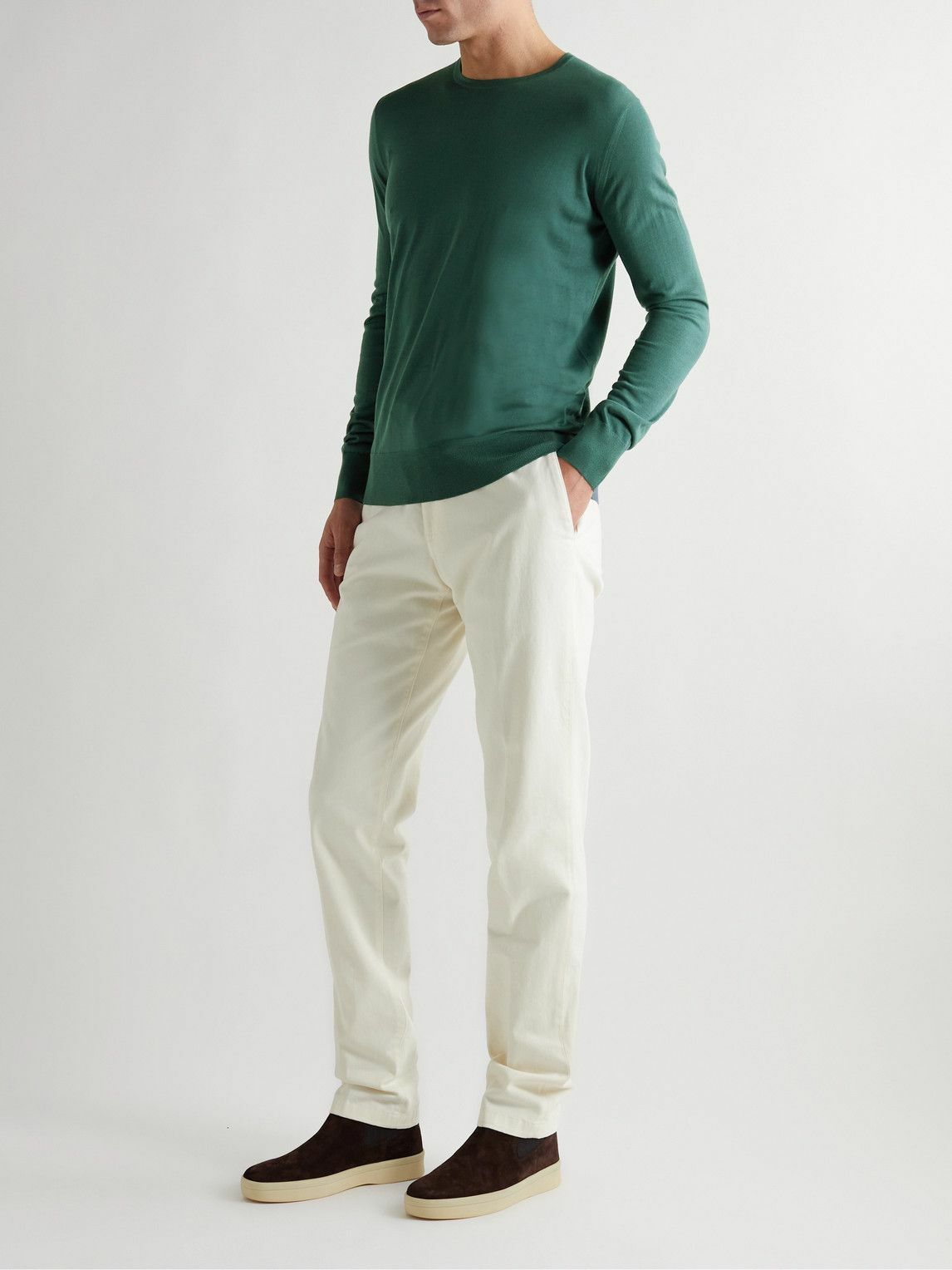 Loro Piana - Slim-Fit Wish® Wool Sweater - Blue Loro Piana