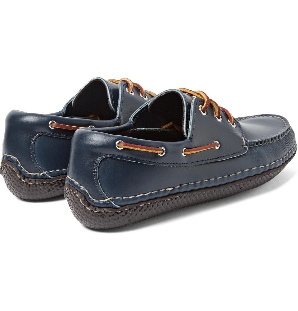 Quoddy Boat Moc II Leather Boat Shoes Storm blue Quoddy