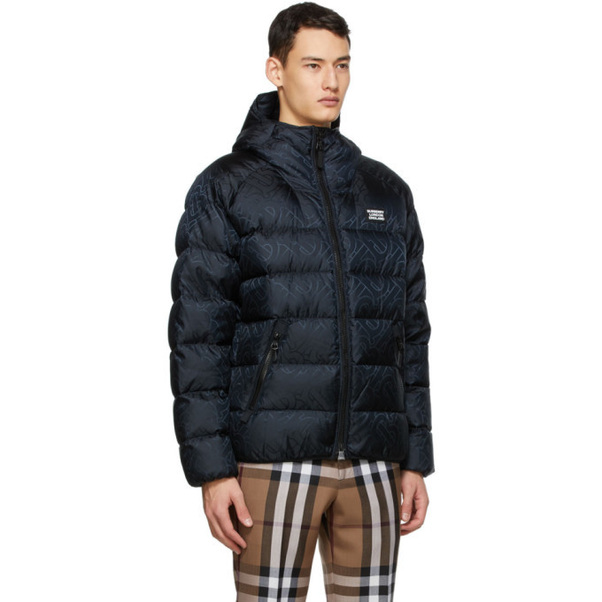 Burberry Black Monogram Hooded Puffer Jacket Burberry