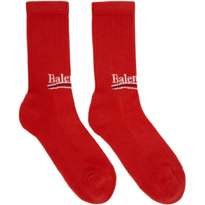 all red balenciaga socks