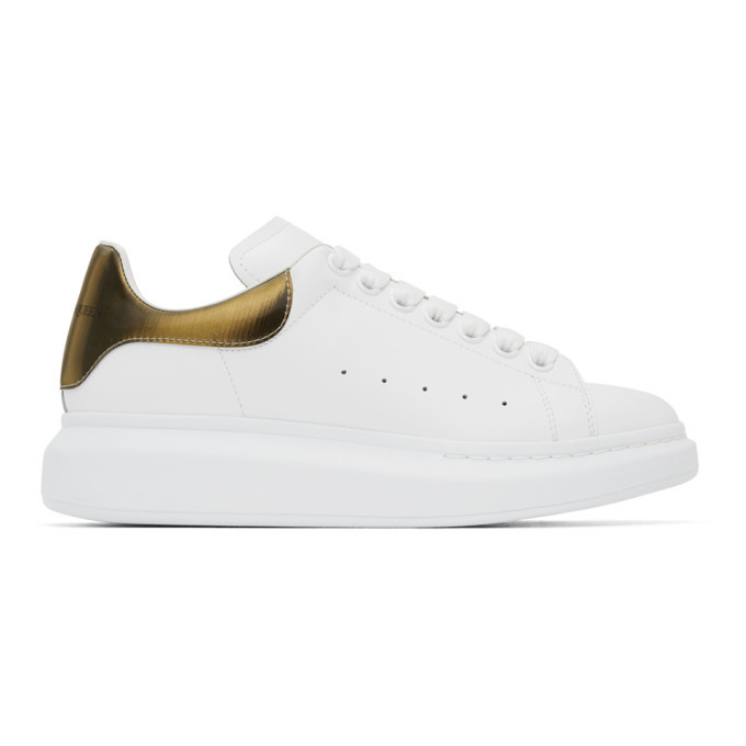 alexander mcqueen sneakers white and gold