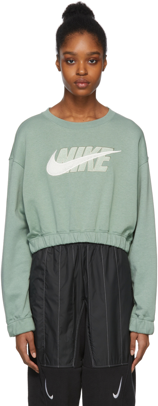 Photo: Nike Green Cropped New Icon Clash Sweatshirt