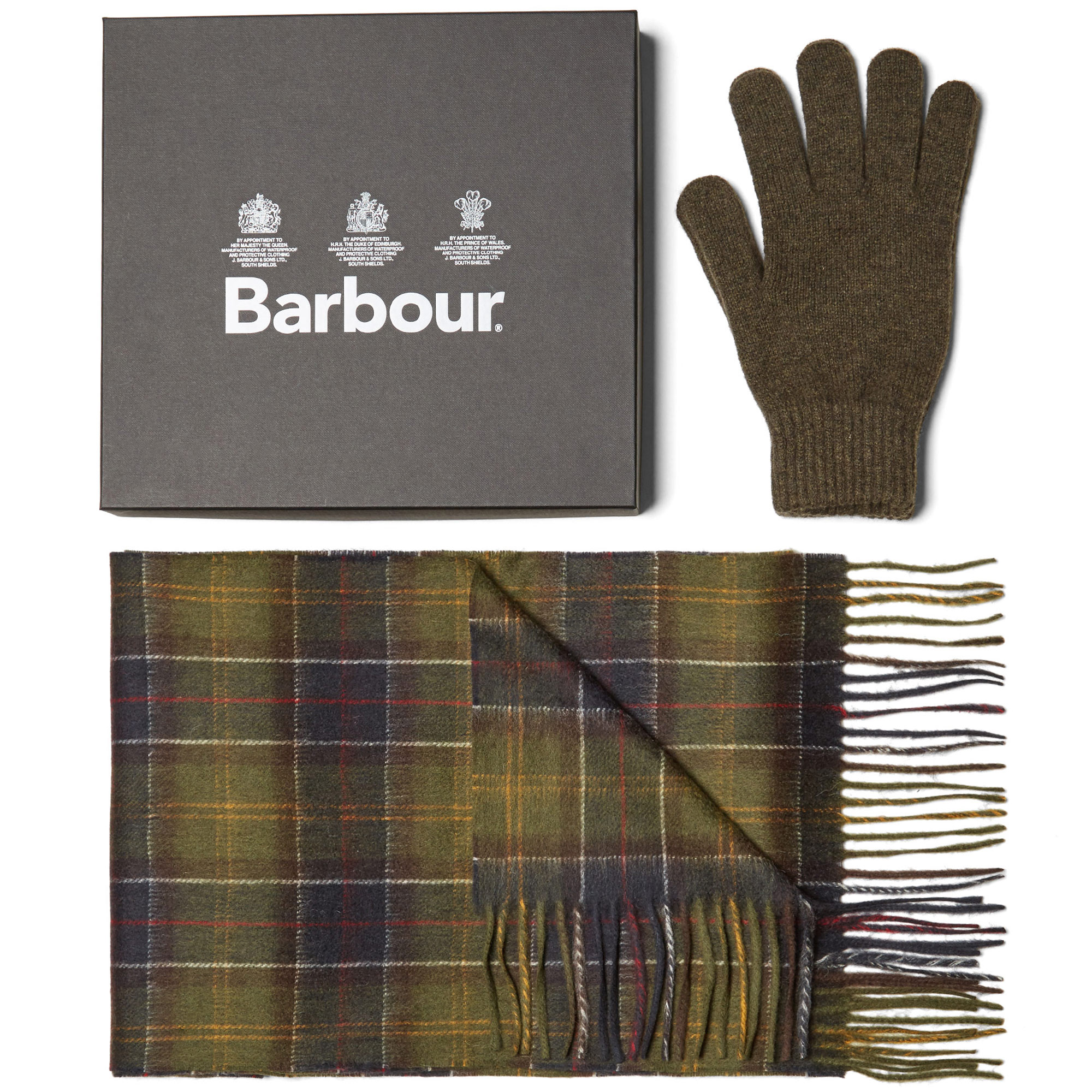 Barbour Scarf & Glove Gift Box