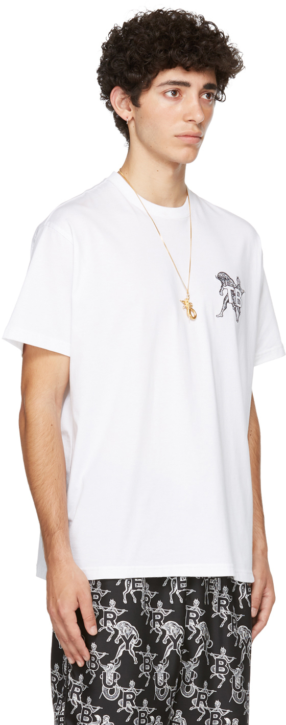 Burberry White Mythical Alphabet Small 'TB' T-Shirt Burberry