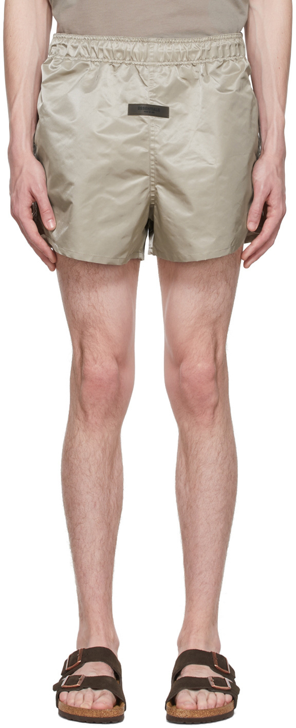 Essentials Taupe Nylon Shorts Essentials