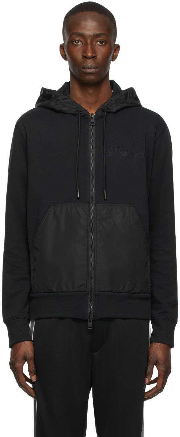 moncler black zip hoodie