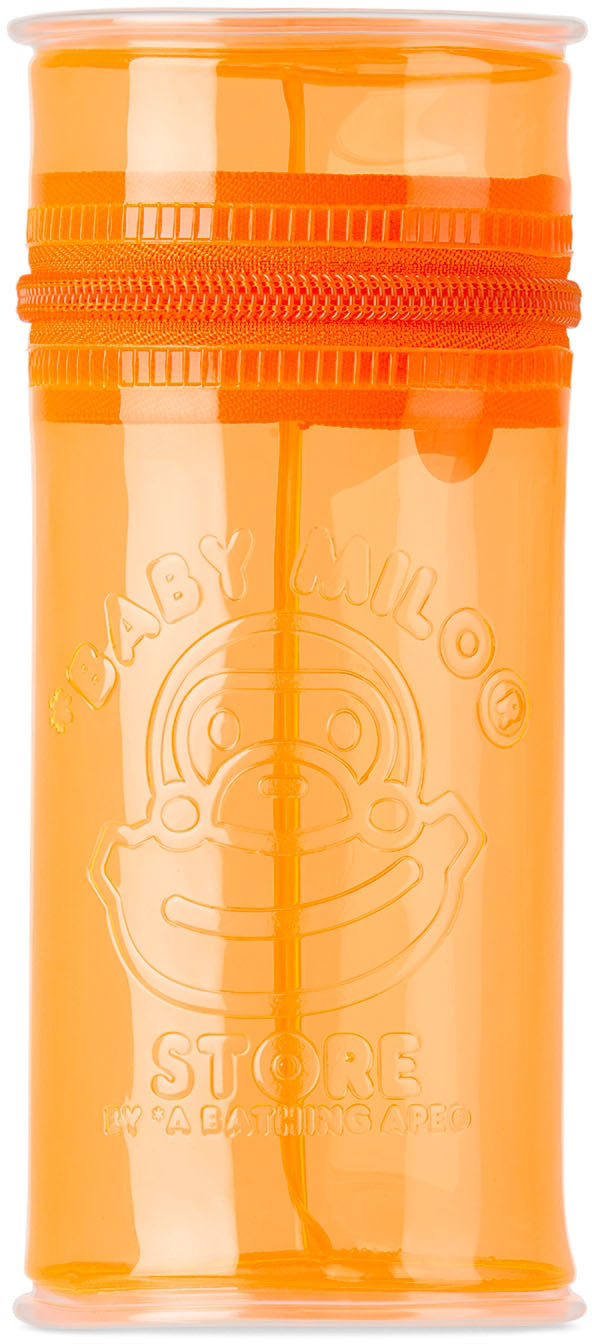 BAPE Orange Logo PVC Tall Pouch