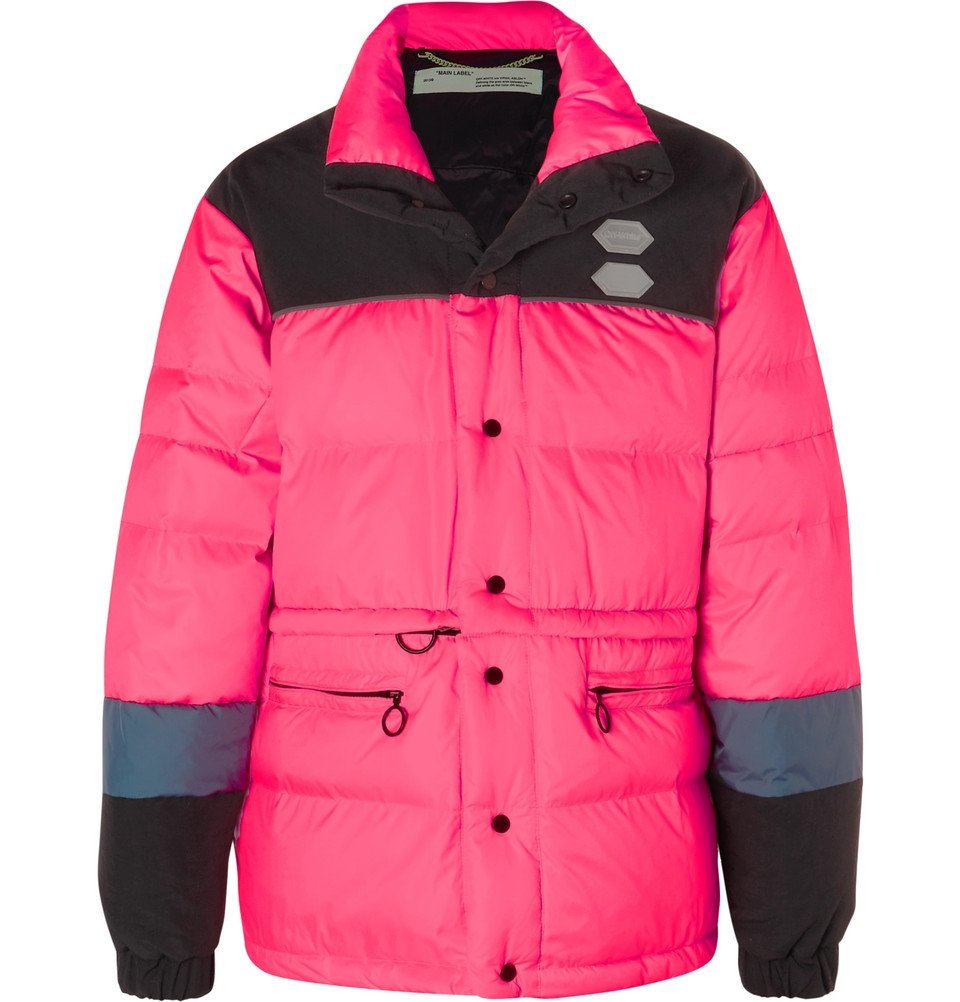 Off-White - Quilted Shell Down Jacket Men Pink Off-White