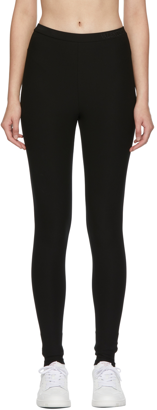Valentino Black Viscose Jersey Leggings Valentino