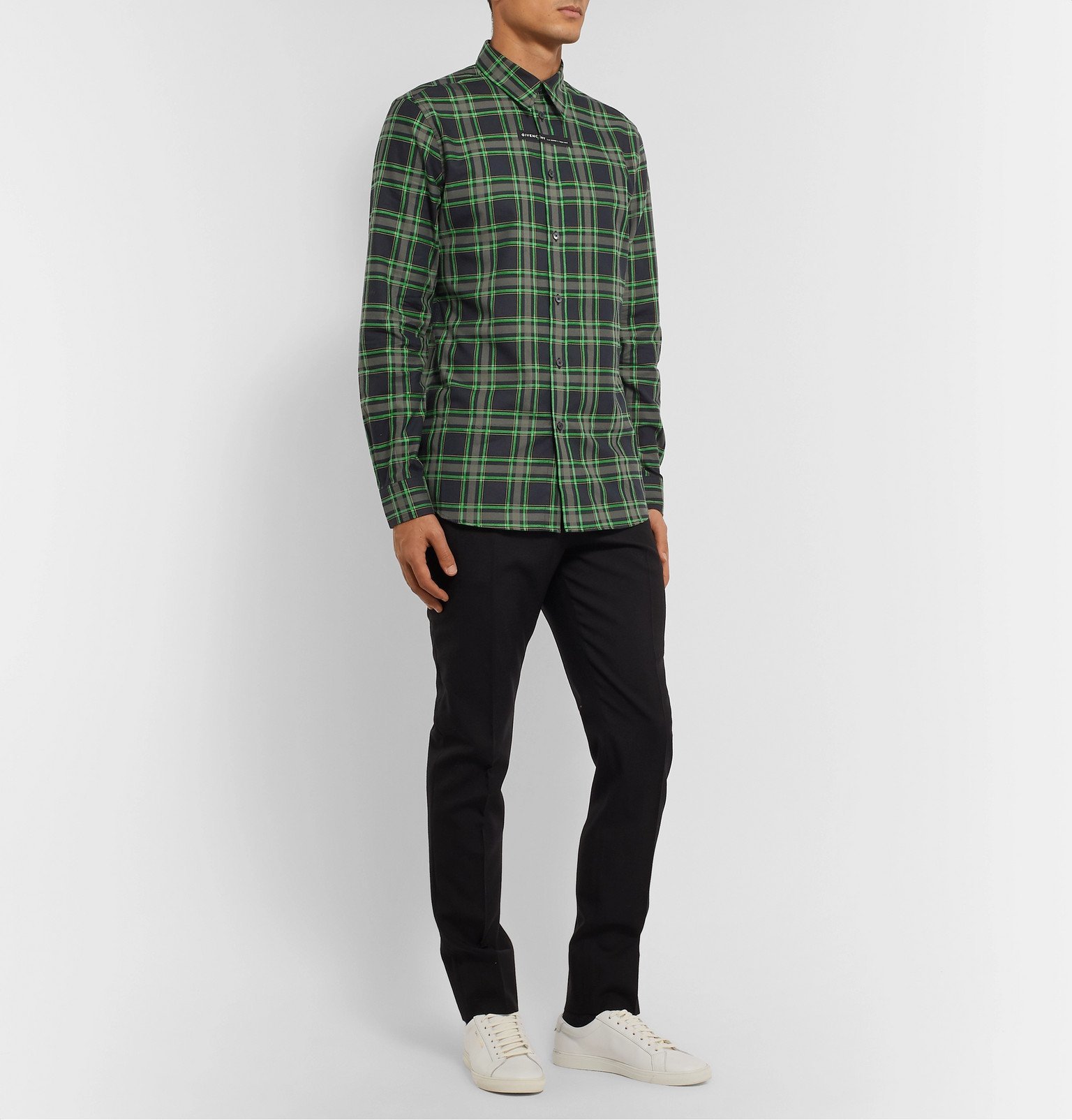 Givenchy - Slim-Fit Checked Cotton-Flannel Shirt - Green Givenchy