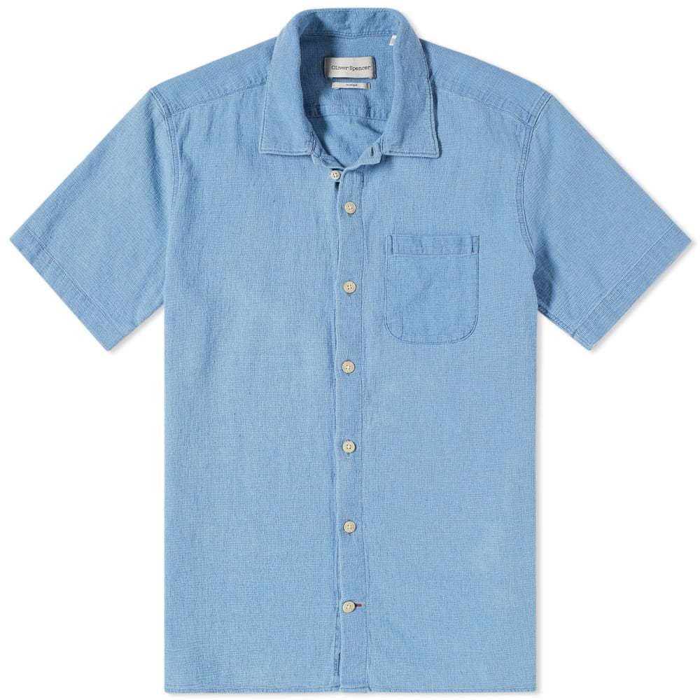 Oliver Spencer Short Sleeve Hawaiian Shirt Blue