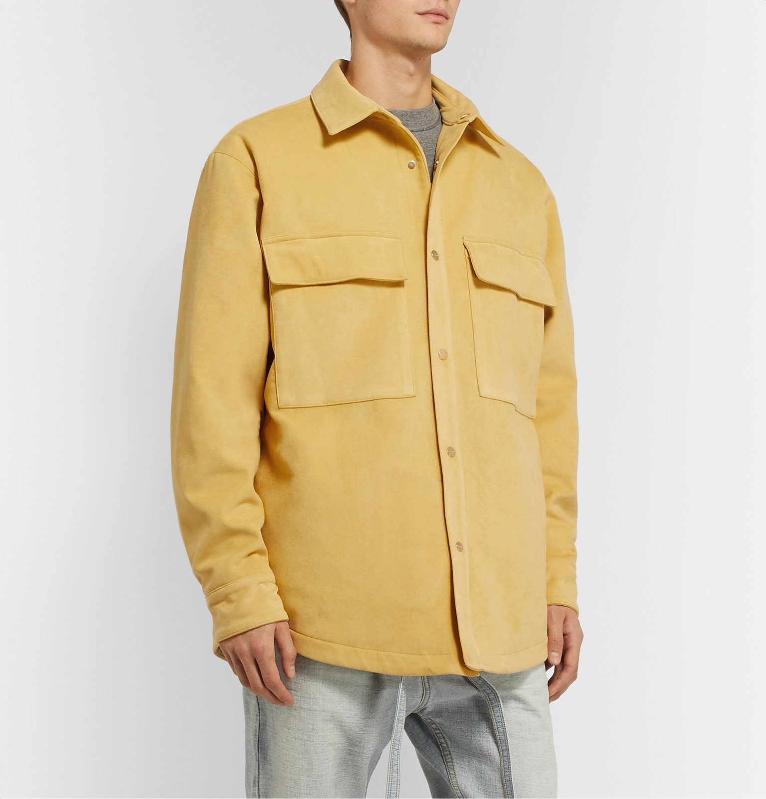 faux suede overshirt