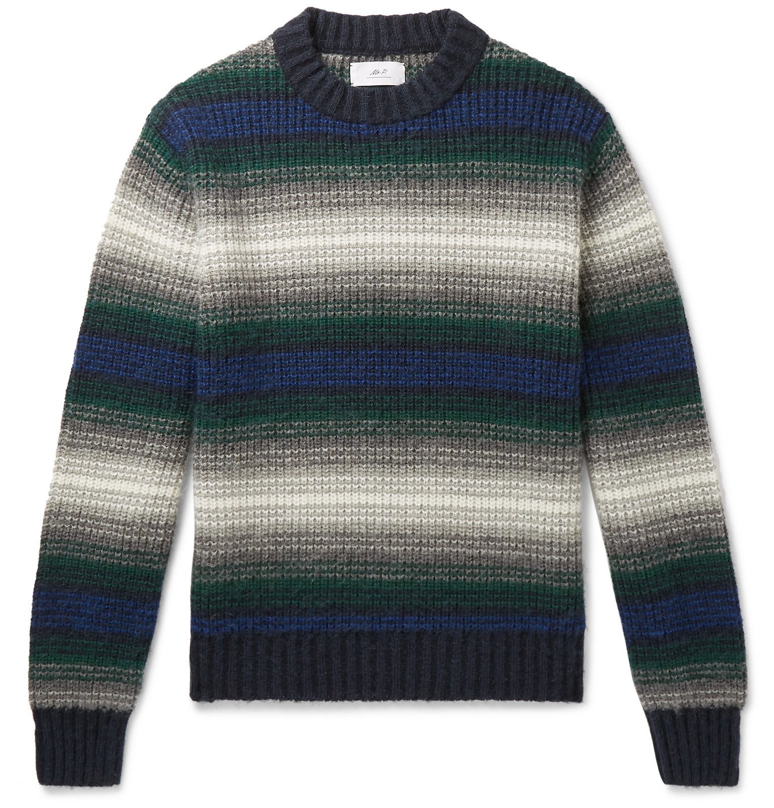 green striped knit sweater