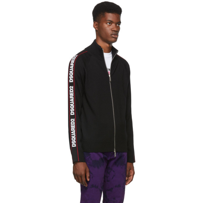 Dsquared2 Black Knit Logo Track Jacket 