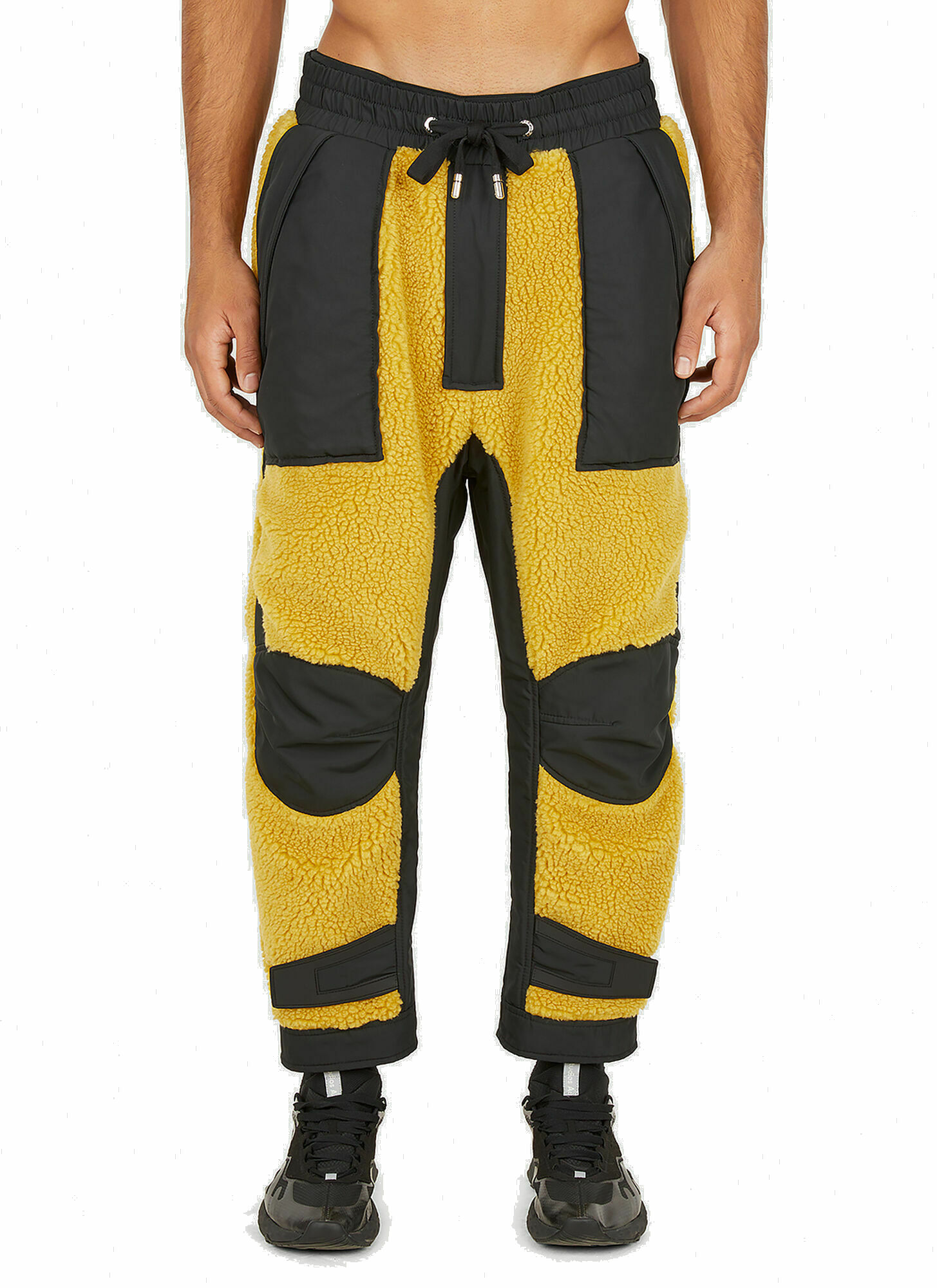Photo: Colour Block Teddy Track Pants in Yellow