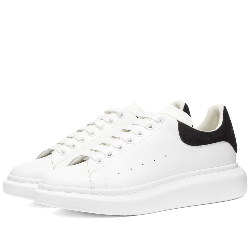 Alexander McQueen Snakeskin Embossed Suede Heel Tab Sneaker Alexander ...