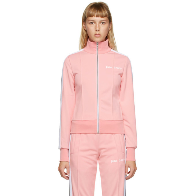 Palm Angels Pink Fitted Track Jacket Palm Angels