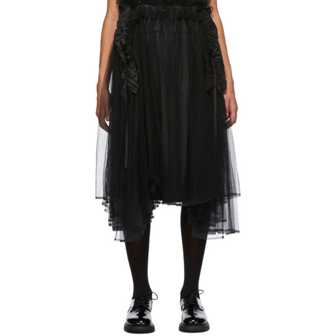 black tulle overlay skirt