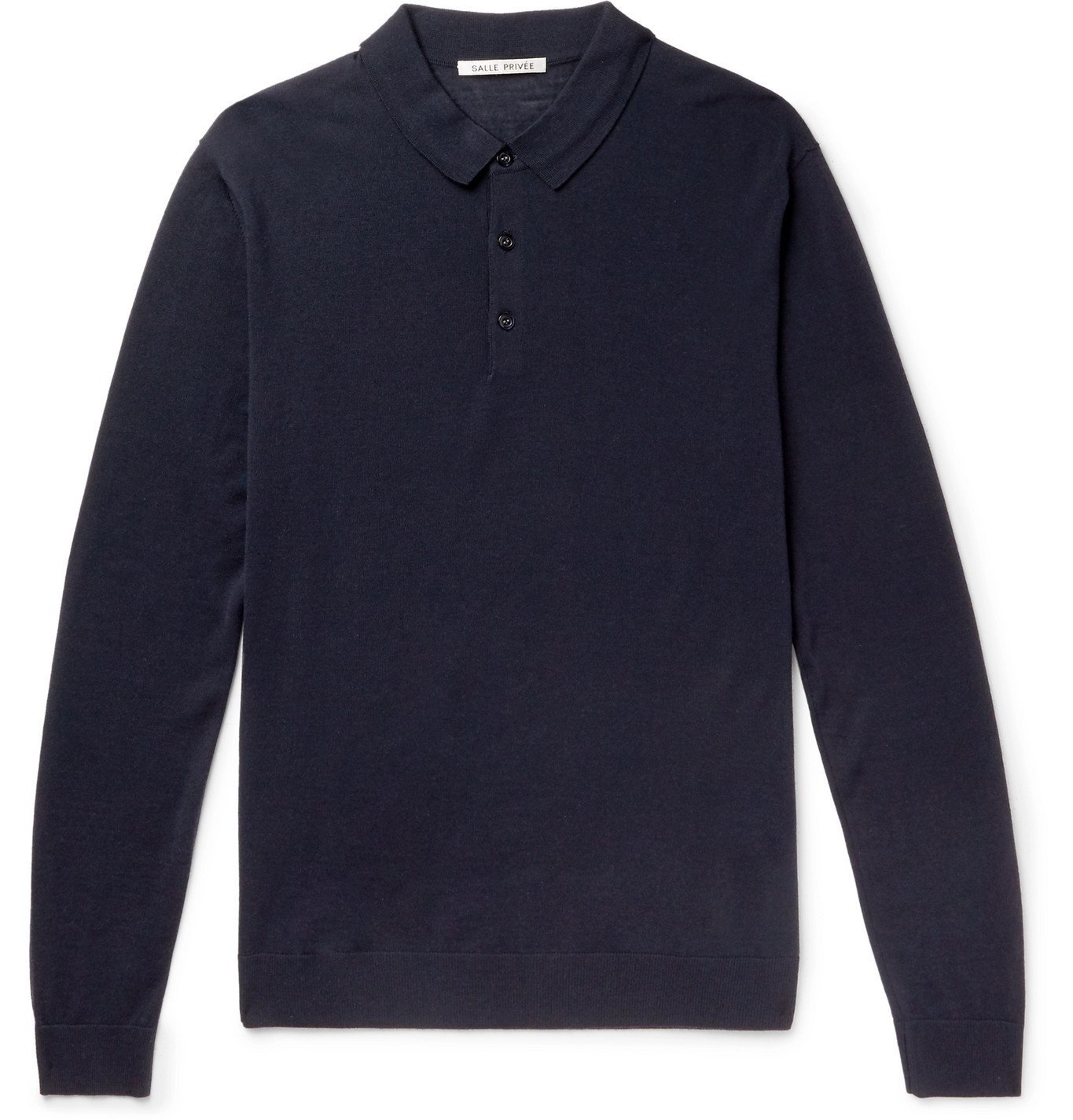 SALLE PRIVÉE - Isaac Slim-Fit Merino Wool Polo Shirt - Blue SALLE PRIVEE