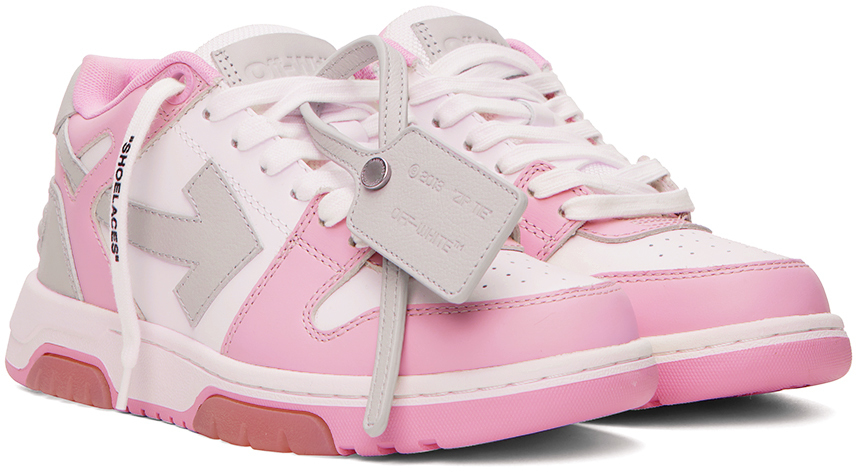 pink white off white sneakers