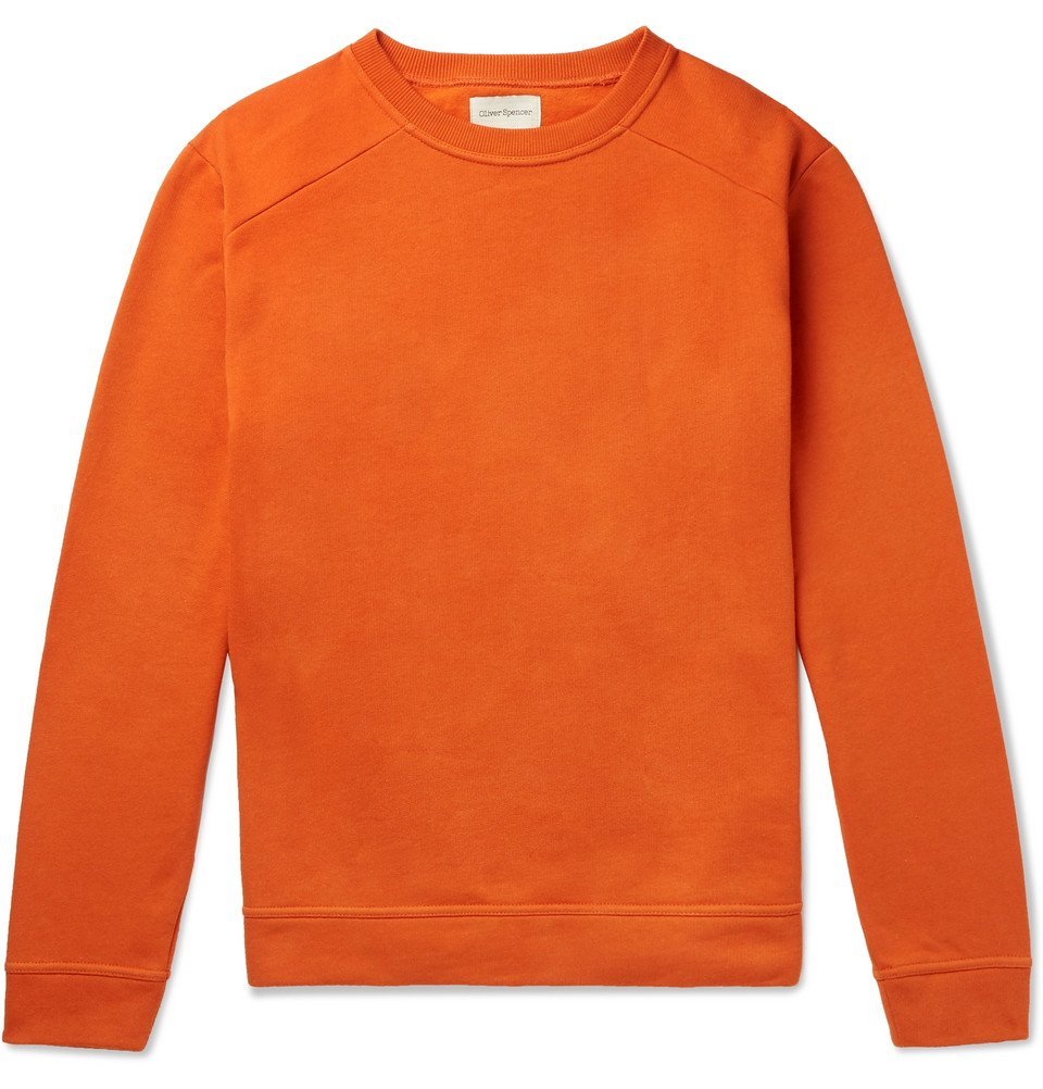 Photo: Oliver Spencer - Robin Fleece-Back Cotton-Jersey Sweatshirt - Men - Orange