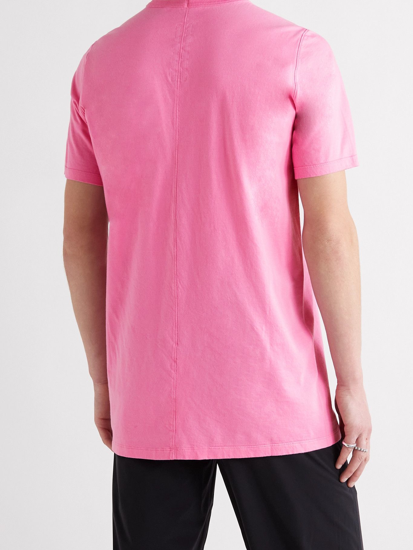 RICK OWENS - Level Cotton-Jersey T-Shirt - Pink Rick Owens