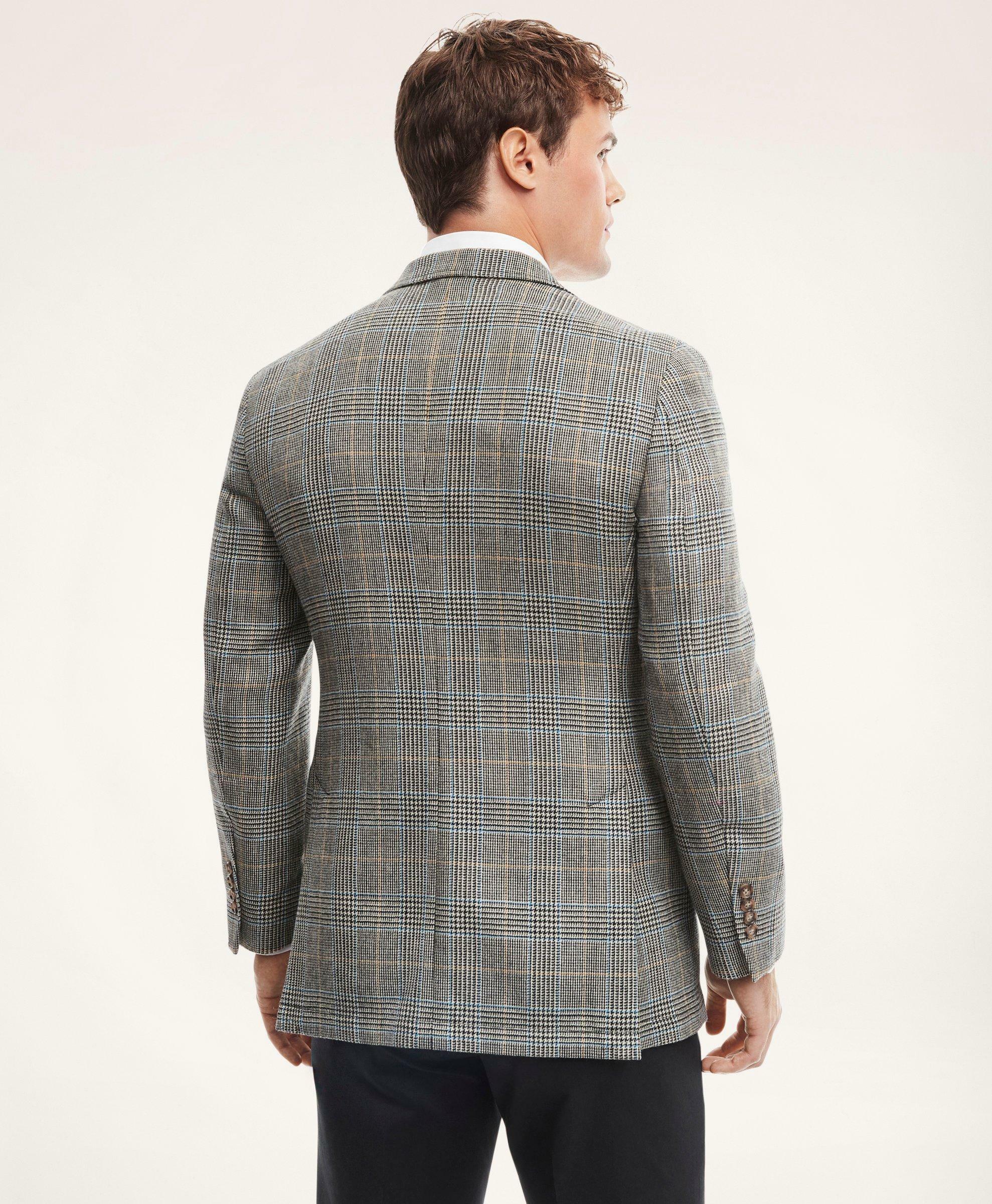 Brooks Brothers Men's Madison Relaxed-Fit Lambswool Multi-Plaid Sport Coat | Beige