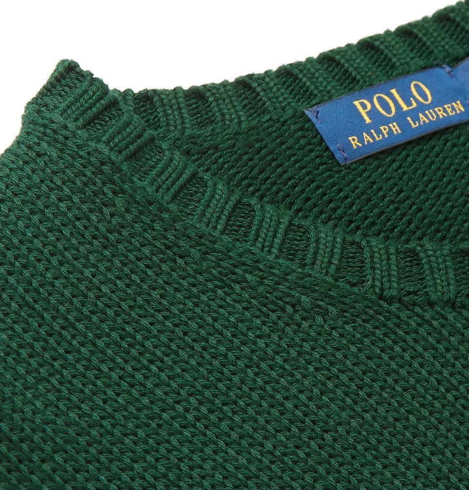 Polo Ralph Lauren - Logo-Appliquéd Cotton Sweater - Green Polo Ralph Lauren